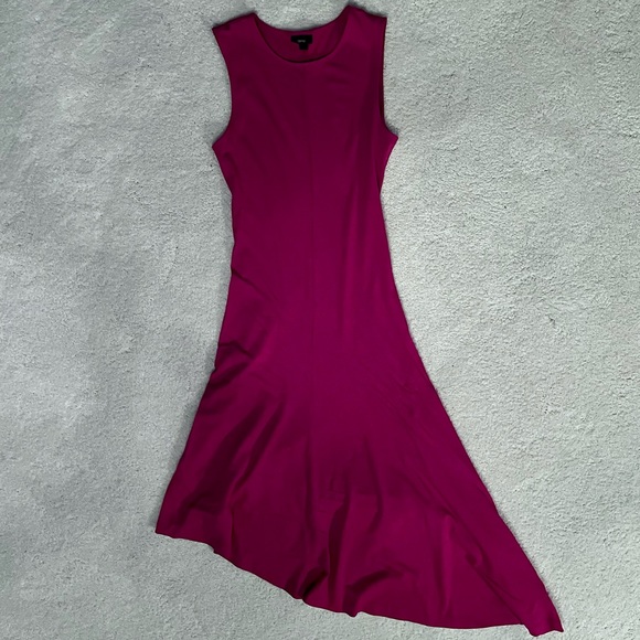 Mossimo magenta pink midi cotton/modal tank dress with asymmetrical hem size XS - Picture 2 of 4